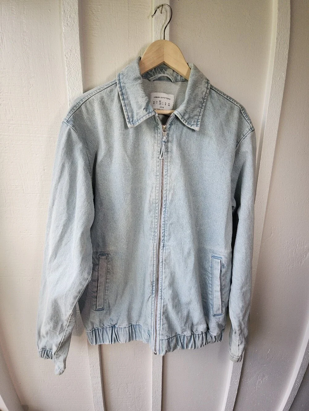 Urban Outfitters Denim Harrington Jacket Light Wash Size Medium